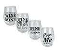 Tumbler glass wine stemless printd 475ml