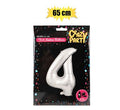 Balloon helium foil silver 4 86cm f-03