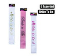 Party sash bride to be asstd