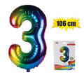 Balloon helium foil rainbow 3 106cm f-04