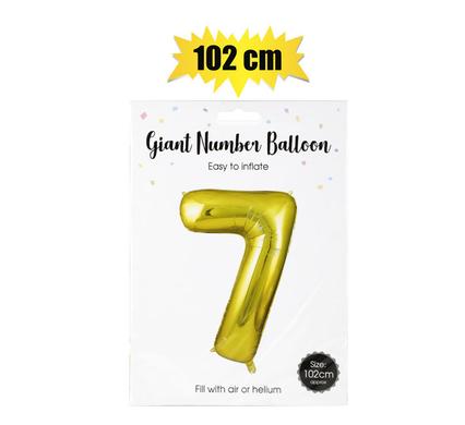 Balloon helium foil gold 7 102cm f-04