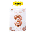 Balloon helium foil rose g 3 102cm f-04