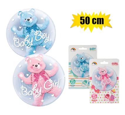 Balloon clear baby boy/girl 50cm f-02