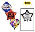 Balloon air fill w/stck shape b/day 45cm