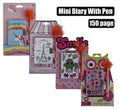 Novelty girl diary w/lock & pen 150pg