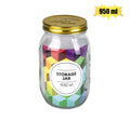 Storage-jar gls embossed 10x17cm 950ml