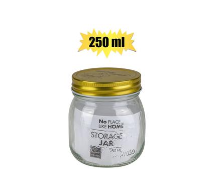 Storage-jar gls embossed 7.5x9cm 250ml