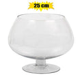 Vase glass footed 25x25cm asstd