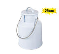 Milk can enamel 29cm high w/latch white