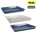 Tray 27x30cm enamel rectangular