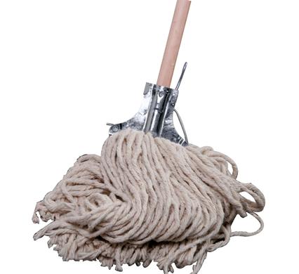Mop cotton head 400g 1.2m handle w/clamp