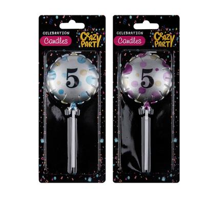 Candle birthday balloon round asstd-5