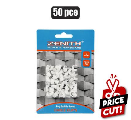 Cable-clips p/saddle rnd 7mm 50x zenith