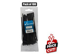 Cable-ties 4.8x200mm black 100's bulk