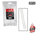 Cable-ties 2.5x100mm white 100's bulk