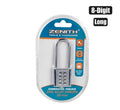 Padlock combo 35mm 8-digit long zenith