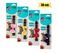 Pet cat collar w/bow 30cm asstd