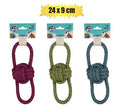 Pet dog tug toy string dbl loop 24x9cm