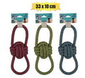 Pet dog tug toy string dbl loop 33x10cm