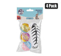 Pet cat toy balls + fish 4 pack