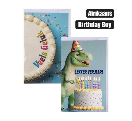 Card & envelope birthday - boy afr