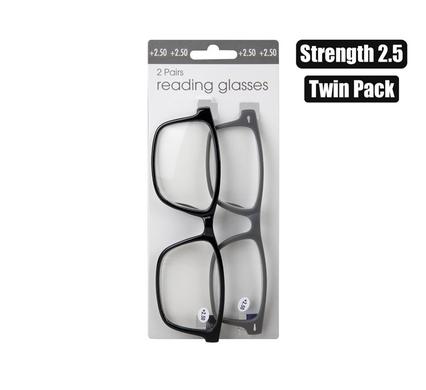 Reading glass twin packs strngth:2.5