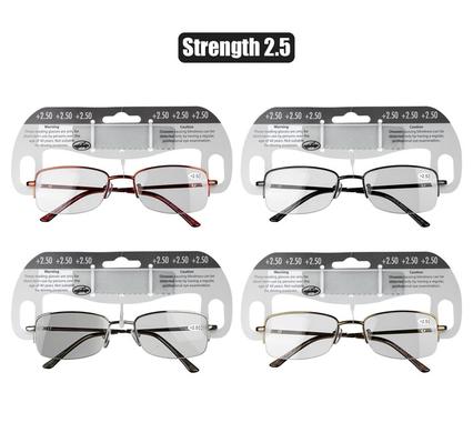 Reading glass metal asstd strength:2.5
