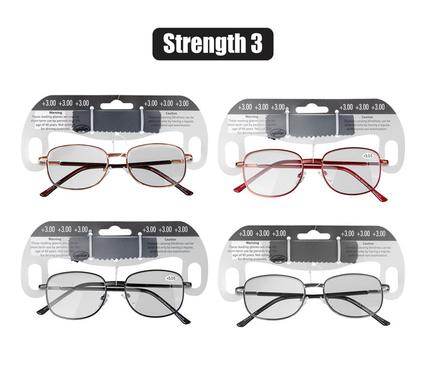 Reading glass metal asstd strength:3