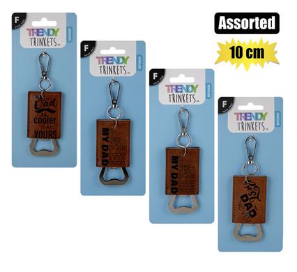 Keychain dad bottle opener w/words 10cm