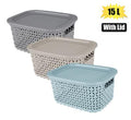Basket pl pointy 28x38x18cm 15l w/lid