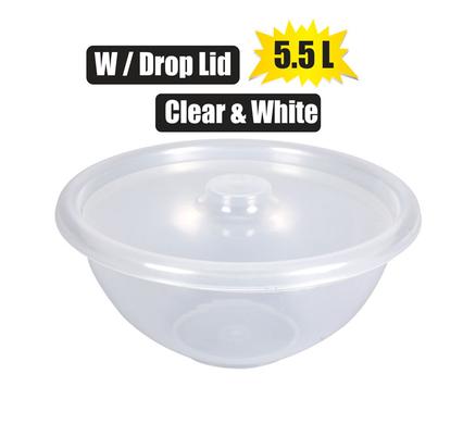 Salad bowl with drop lid 5,5l