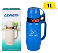 Vacuum-flask 1.0l 2xcup plastic body