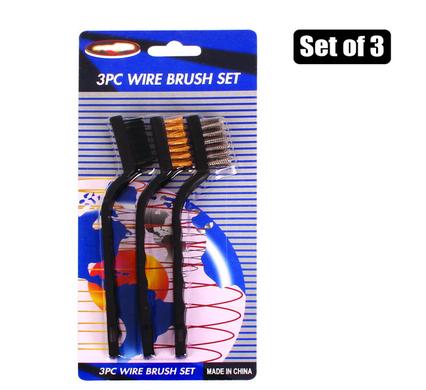 Wire-brush set mini 3pce small blister