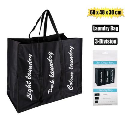 Laundry bag 60x48x30cm 3-divisions