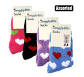 Socks adult fluffy heart design