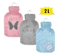 Hotwater bottle w/plush cover embrod 2l