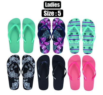 Flip flops ladies asstd size 5