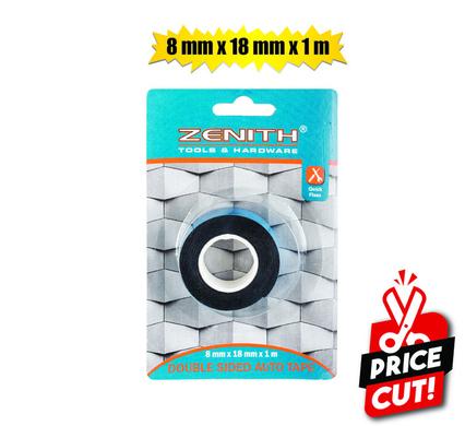 Tape auto dbl-sided 0.8x18mmx1m zenith