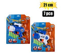 Gun foam dart, 7pc asstd 21cm