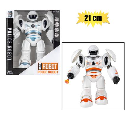 Battery operated robot white 21cm