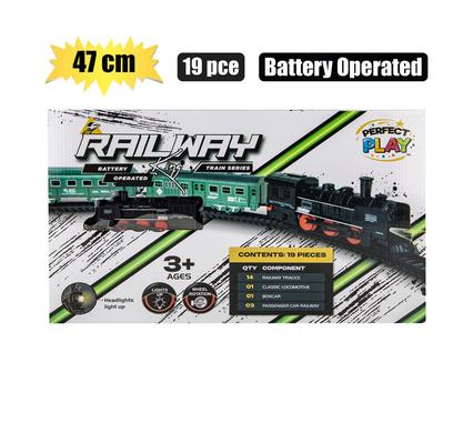 Battery operated train set 19pc 47cm