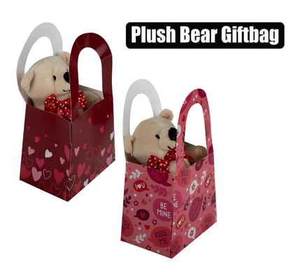 Plush bear in giftbag 9cm love