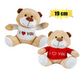 Plush love bear brown & red 19cm