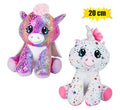 Plush unicorn 20cm metallic sitting