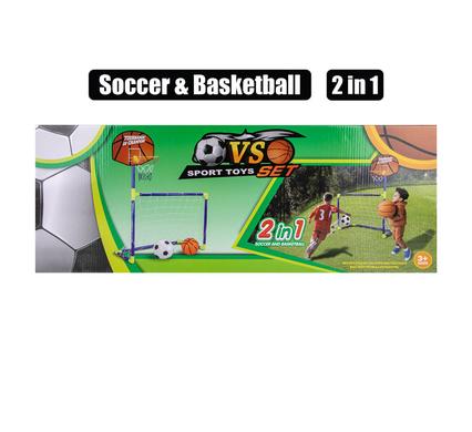 Sport game 2 in 1 soccer & hoop set